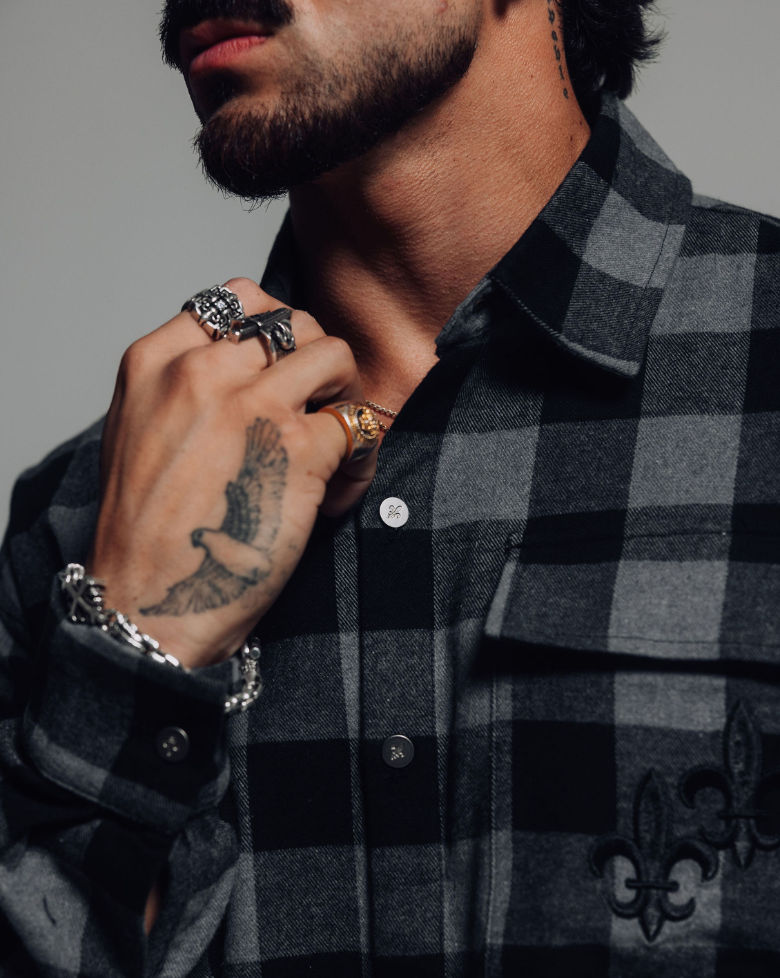 DOUBLE PATCH FLANNEL - PHANTOM