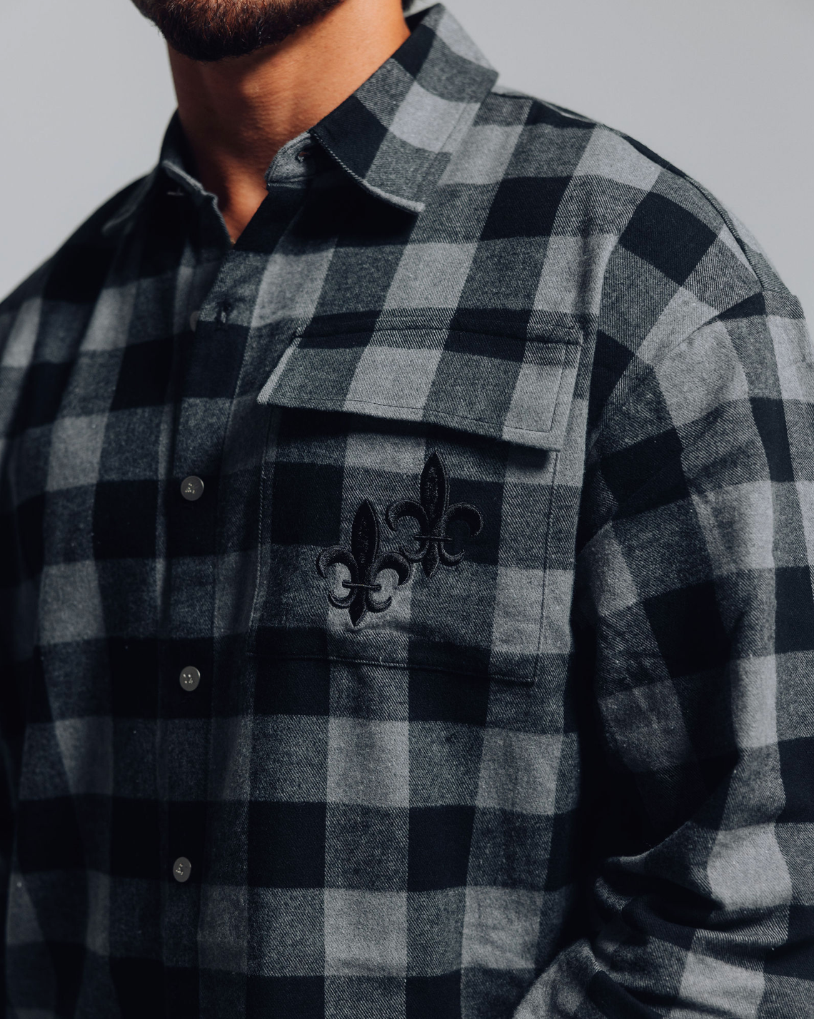 DOUBLE PATCH FLANNEL - PHANTOM